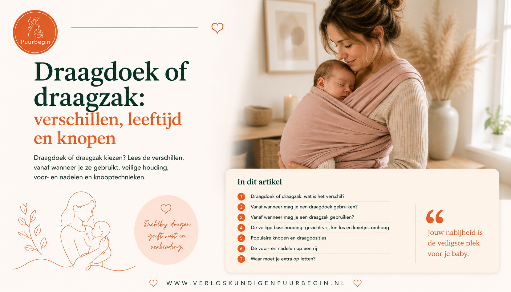 Draagdoek of draagzak: verschillen, leeftijd en knopen