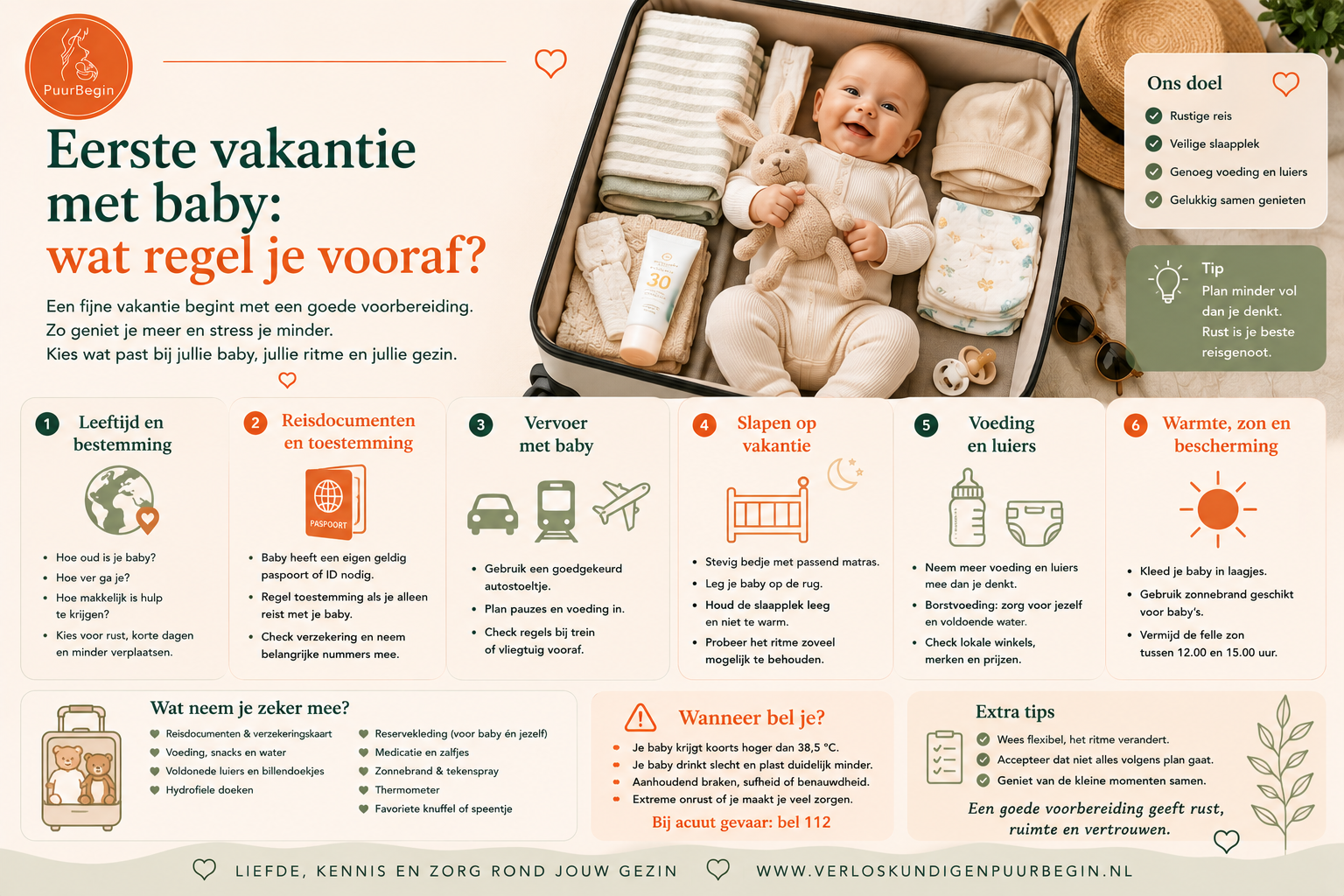 Eerste vakantie met baby: wat regel je vooraf?