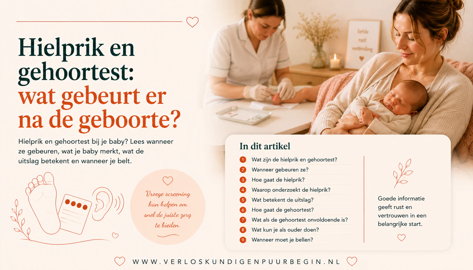 Hielprik en gehoortest: wat gebeurt er na de geboorte?