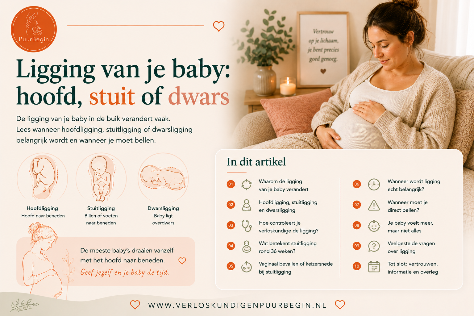 Ligging van je baby: hoofd, stuit of dwars