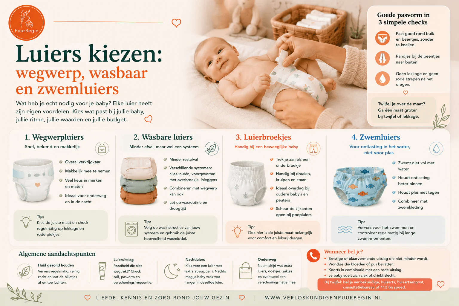 Luiers kiezen: wegwerp, wasbaar en zwemluiers