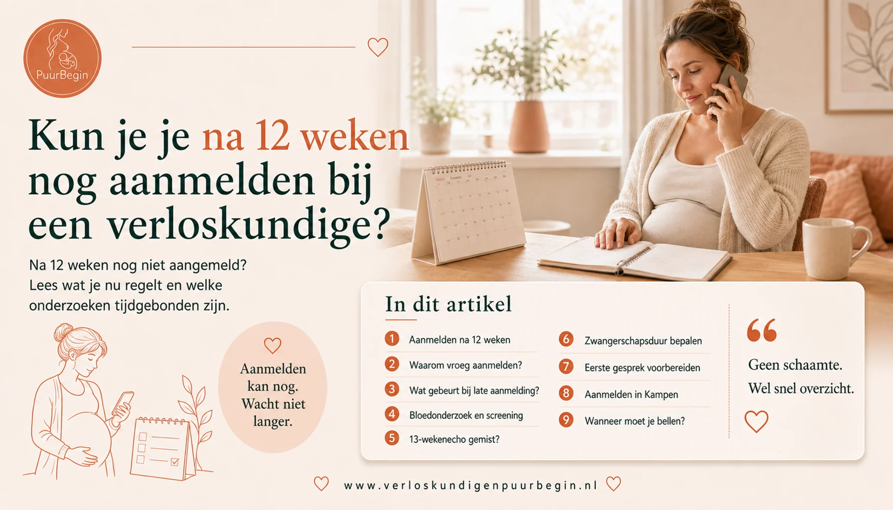 Kun je je na 12 weken nog aanmelden bij een verloskundige?