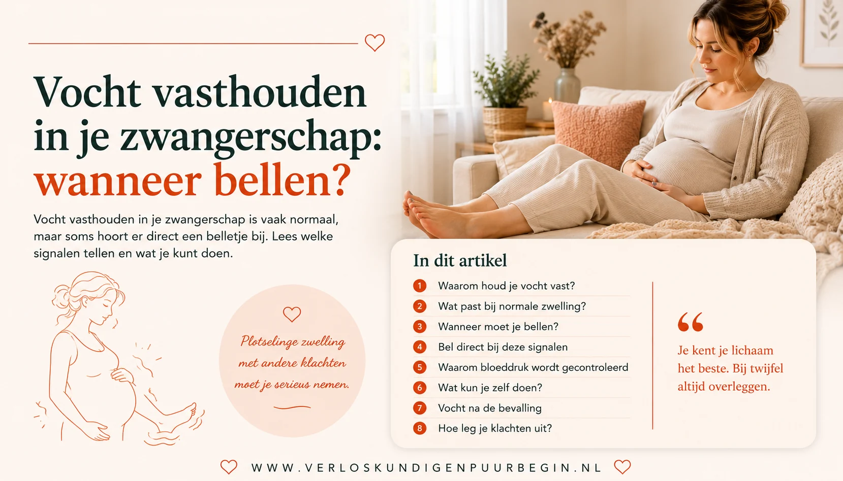 Vocht vasthouden in je zwangerschap: wanneer bellen?