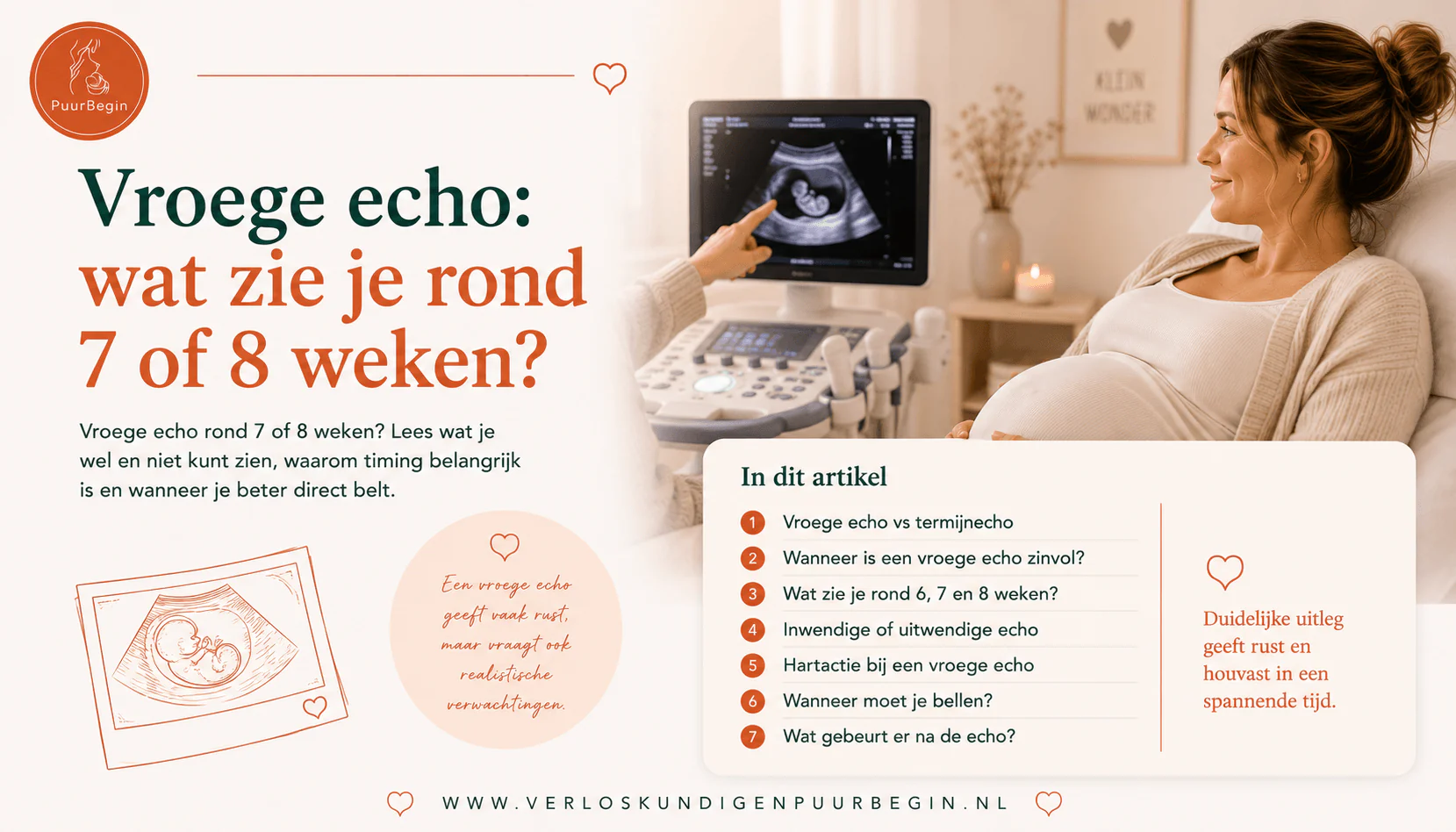 Vroege echo: wat zie je rond 7 of 8 weken?